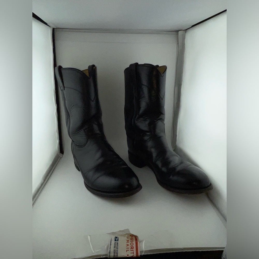Justin Men's 10" Temple Roper Black Casual Boots 3133 Size 7.5 EE​​​​​​​​​​​​ - Picture 4 of 14